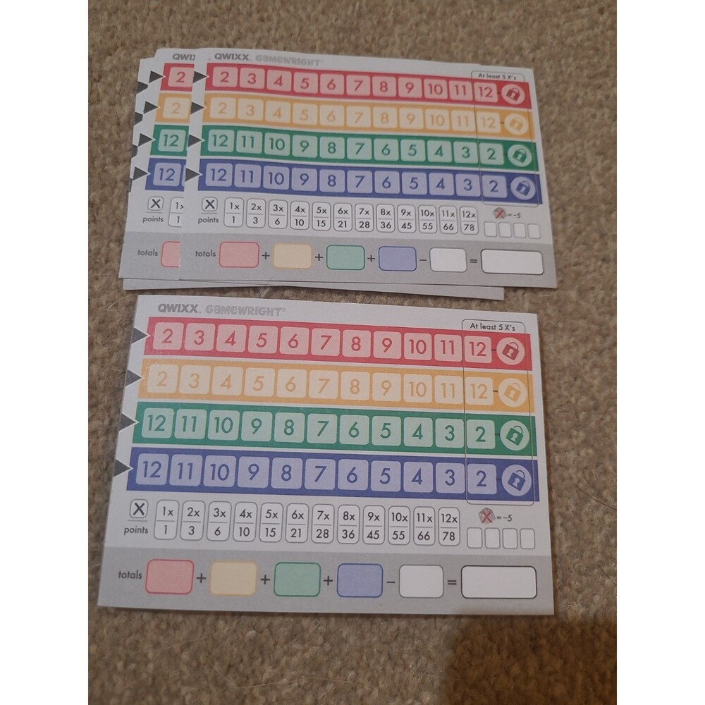 Gamewright Qwixx™ Replacement Score Sheets